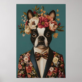 Boston Terrier In Suit Poster, Boston Terrier Poster