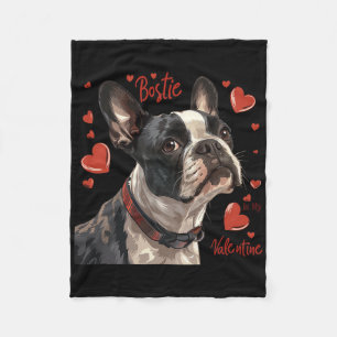 Boston Terrier Is Mijn Valentijn Schattige Huisdie Fleece Deken
