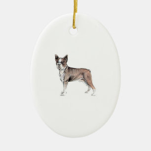 Boston Terrier Keramisch Ornament