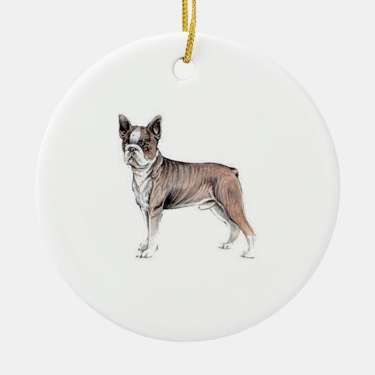 Boston Terrier Keramisch Ornament (Voorkant)