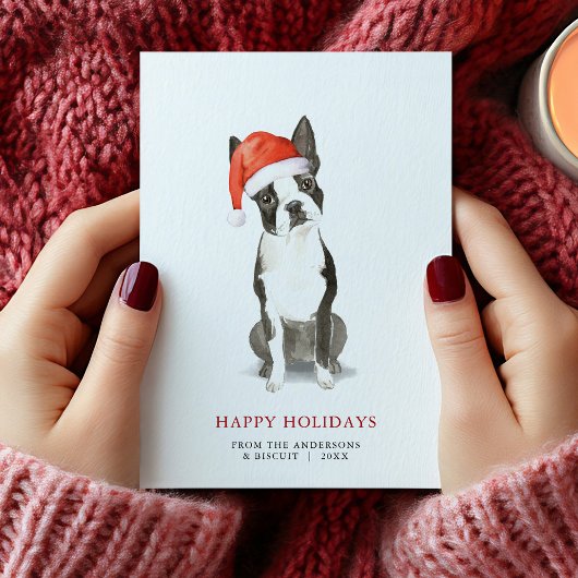 Boston Terrier Kerst Kaart
