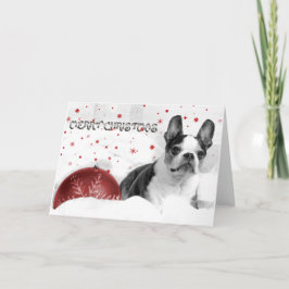Boston Terrier Kerst Kaart