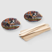 Boston Terrier Kerst Seizoen Handwaaier (Niet-gemonteerd)