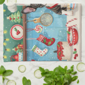 Boston Terrier Kerstbak: Festieve Kerstmis Theedoek (Gevouwen)