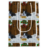 Boston Terrier-kerstcadeautjes Medium Cadeauzakje (Achterkant)