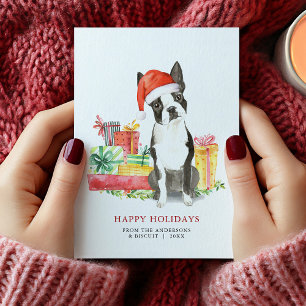 Boston Terrier kerstcadeautjes voor feestdagen Feestdagenkaart