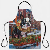 Boston Terrier Kerstfeest Seizoen Schort (Voorkant)