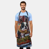 Boston Terrier Kerstfeest Seizoen Schort (Gedragen)