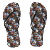 Boston Terrier Kerstfeest Seizoen Teenslippers (Voetbed)