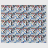 Boston Terrier Kerstfeest Sneeuwscène Cadeaupapier (Vlak)
