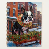 Boston Terrier Kerstfeestijd Planner (Voorkant)
