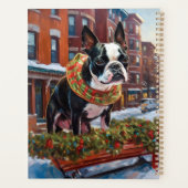 Boston Terrier Kerstfeestijd Planner (Achterkant)