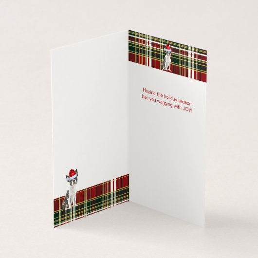 Boston Terrier Kersthond Vakantie Plaid Kaart (Binnen)