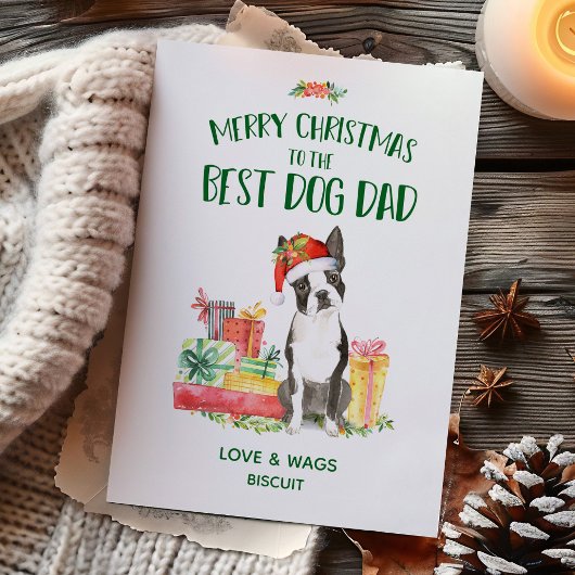 Boston Terrier Kerstkaart van hond Kaart