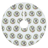 Boston Terrier Kerstkrans Feestelijke Pup Kerstboom Rok (Voorkant)