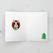 Boston Terrier Kerstmis Feestdagen Kaart (Binnen)