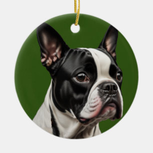 Boston Terrier Kerstornament Keramisch Ornament
