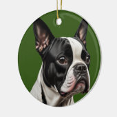 Boston Terrier Kerstornament Keramisch Ornament (Links)