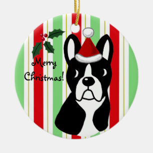 Boston Terrier Kerstornament Keramisch Ornament