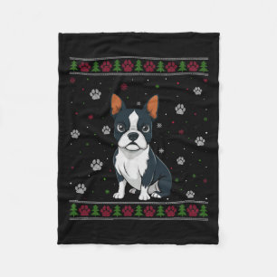 Boston Terrier Kersttrui Xmas Pet Animal D Fleece Deken