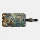 Boston Terrier kerstvakantie Bagagelabel (Achterkant horizontaal)