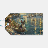 Boston Terrier kerstvakantie Cadeaulabel (Achterkant Horizontaal)