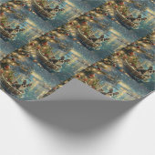 Boston Terrier kerstvakantie Cadeaupapier (Hoek)