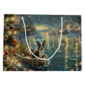 Boston Terrier kerstvakantie Groot Cadeauzakje (Achterkant)