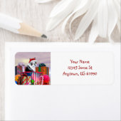 Boston Terrier-kerstverrassingslabels Etiket (Insitu)