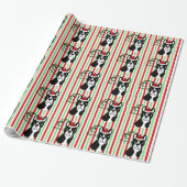 Boston Terrier kerstwrapping Paper Cadeaupapier (Uitgerold)