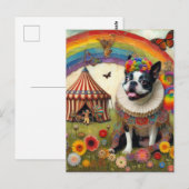 Boston Terrier Kleurrijk Circus Briefkaart (Voorkant / Achterkant)