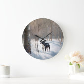 Boston Terrier Laat het sneeuwen Kerstmis Grote Klok (Huis)