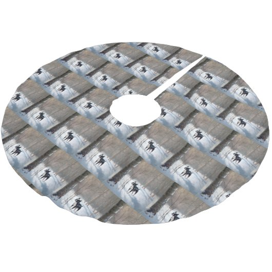 Boston Terrier Laat het sneeuwen Kerstmis Kerstboom Rok (Gekanteld)