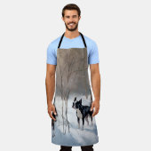 Boston Terrier Laat het sneeuwen Kerstmis Schort (Gedragen)