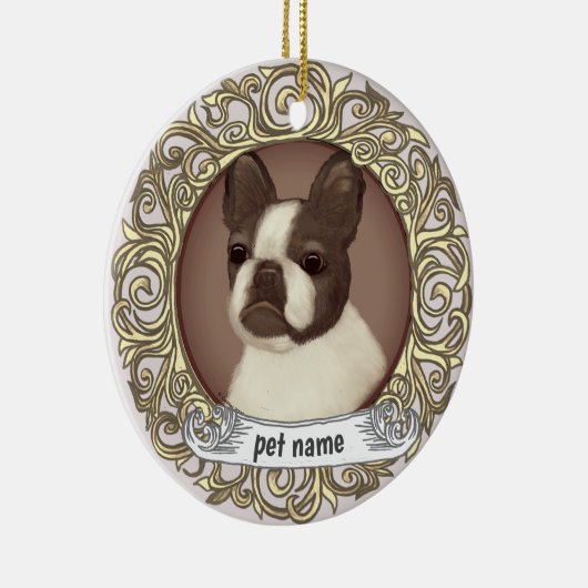 Boston Terrier Liefdevolle Herinnering ornament (Rechts)