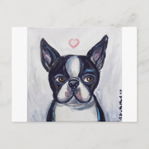 Boston Terrier Love hart Briefkaart