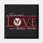 Boston Terrier Love Magnet (Devant)