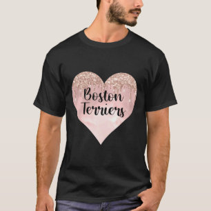 Boston Terrier Love with Glitter T-shirt