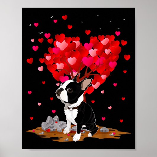 Boston Terrier Lover Heart Shape Boston Terrier Va Poster (Voorkant)