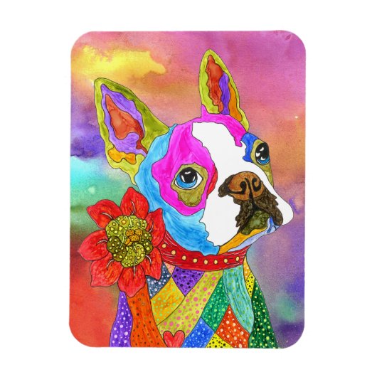 Boston Terrier magneet 3"x4" (Verticaal)