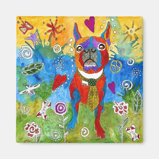 Boston Terrier Magnet 2" Magneet (Voorkant)
