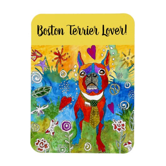 Boston Terrier Magnet 3"x4" (Vertical)