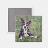 Boston Terrier Magnet voor uw koelkast Magneet (Voorkant / Achterkant)