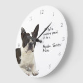 Boston Terrier mama Clock Grote Klok (Hoek)