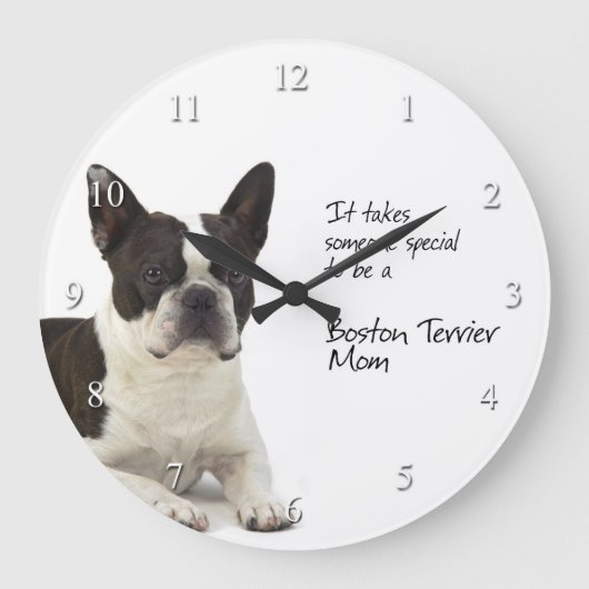 Boston Terrier mama Clock Grote Klok (Voorkant)