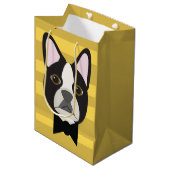 Boston Terrier Medium Cadeauzakje (Voorkant Gekanteld)