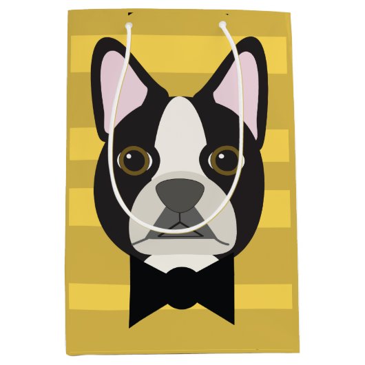 Boston Terrier Medium Cadeauzakje (Voorkant)