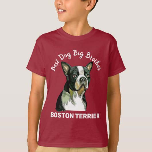 Boston Terrier meilleur grand frère jamais T-shirt (Devant)