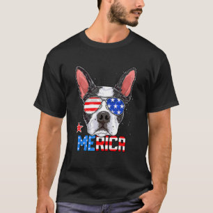 Boston Terrier Merica 4 juli Mannen Boys Dog Pu T-shirt