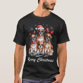 Boston Terrier Merry Christmas Funny Dog Lovers Ho T-shirt (Voorkant)
